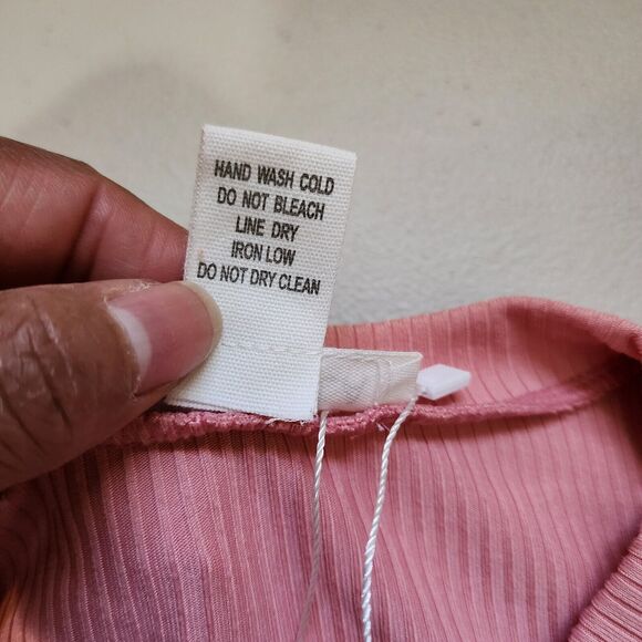 Capella Sleep Set Womens Small Pink Long Sleeve Top & Shorts Ribbed Knit Stretch - Picture 10 of 11